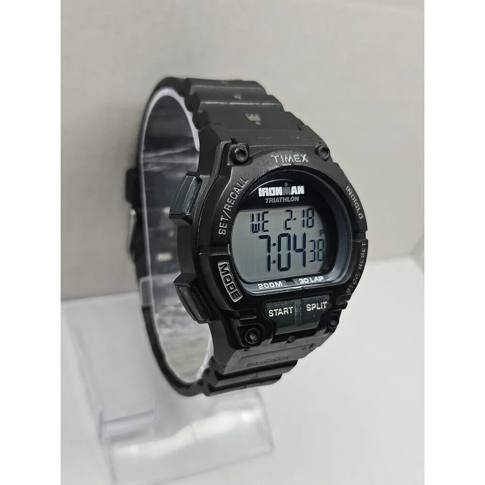 Timex Mens Ironman Triathlon Endure 30 Shock 44mm Digital 200M Watch New Battery